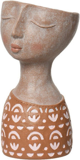 Plant Pots Resin Female Figure 14.8x15.6x28cm Orange Kaeming