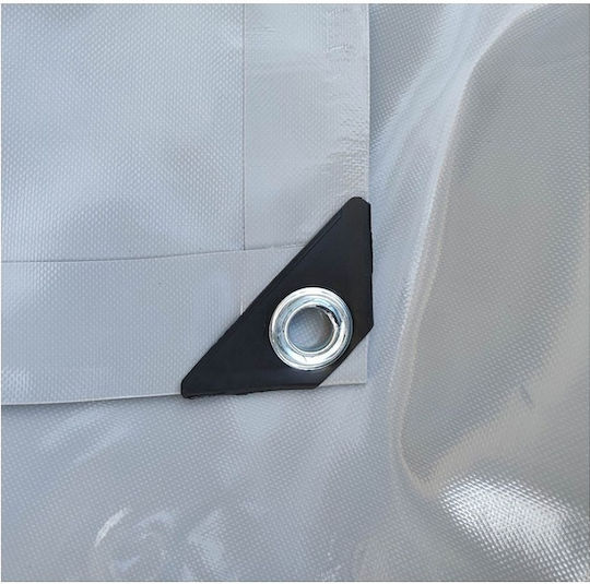 Tarpaulin 650gr/m² Dalimond Heavy Duty Gray Waterproof Reinforced With Rings Every 50 cm 4m x 8m