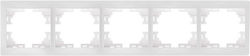 Lezard Switch Frame Five-Position Horizontal White Mira 701.0200150