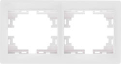 Lezard Switch Frame Double Horizontal White Mira 701.0200147