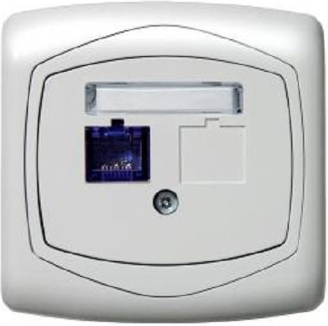 Gpk-1c Ospel Πρίζα Πληροφορικής Utp 1 Έξοδο Χωνευτή Λευκή Ton