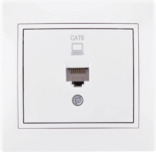 Lezard Network Socket RJ45 1x8p 1 Output Cat 6 White Mira Complete 701.0202140