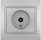 Lezard TV-Antennensteckdose Terminal Silber Mira Vollständig 701.1010130