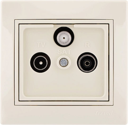 Lezard TV-Antenna Socket Terminal+Radio+Sat Beige Mira Full 701.0303135