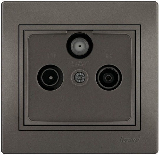 Lezard TV Antenna Socket Pass-Through+Radio+Sat Anthracite Mira Full 701.4141134