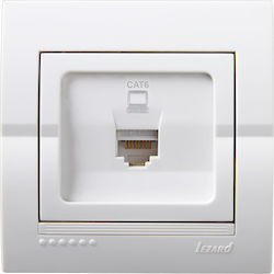 Network Socket RJ45 1 Port White Lezard Deriy 702-0202-140
