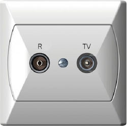 Gpa-16ap Ospel TV-R Aerial Socket White Recessed Akcent