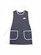 Women's Waitress Shirt Straps Market Sleeveless Tied Upper Pocket For2031 Gray