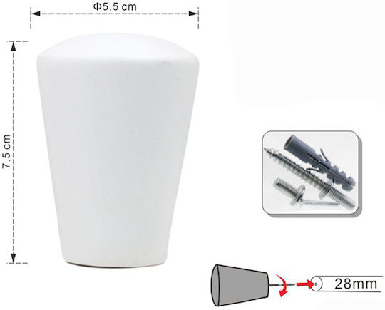 Galifas Curtain wood end White 1pcs