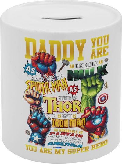 Daddy You Are My Hero Porcelain Money Box With Lid