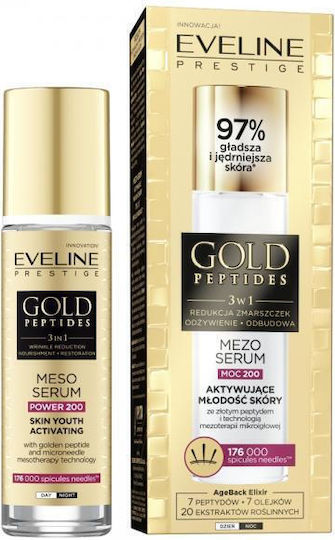 Eveline Gold Peptides Skin Youth Activating Mezo Serum Face with Peptides for Radiance & Firming 30ml