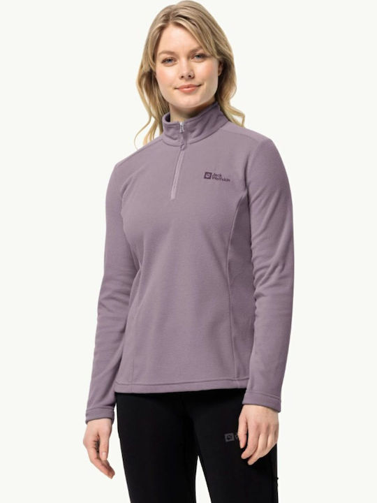 Γυναικεία Fleece Μπλούζα με Φερμουάρ Μωβ