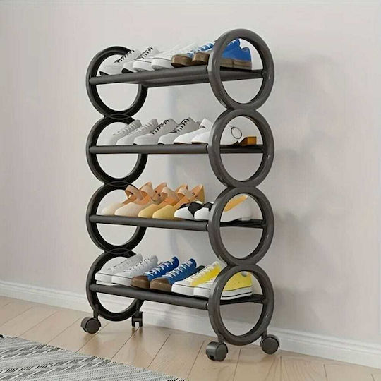 Kunststoff Schuhorganisator Schublade Schuhregal 4 Schichten 20x72cm