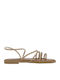 Leather Women's Flat Sandals Rose Gold