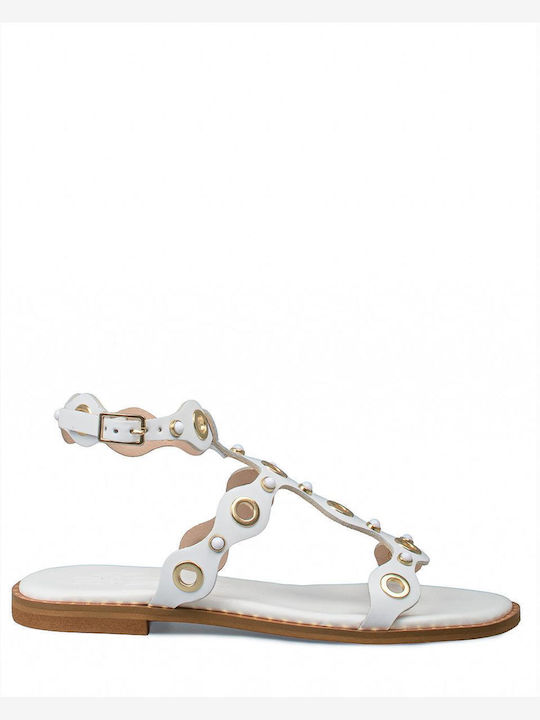Sante Women's Flat Sandals in White Color