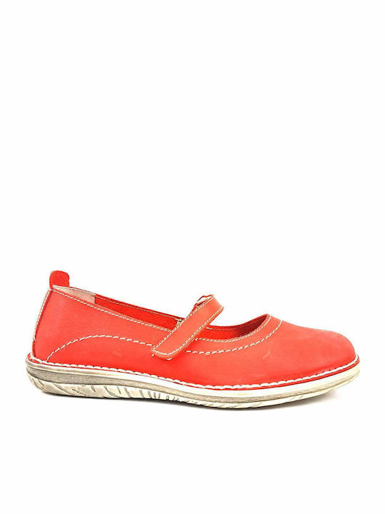 Leather Ballerinas Red
