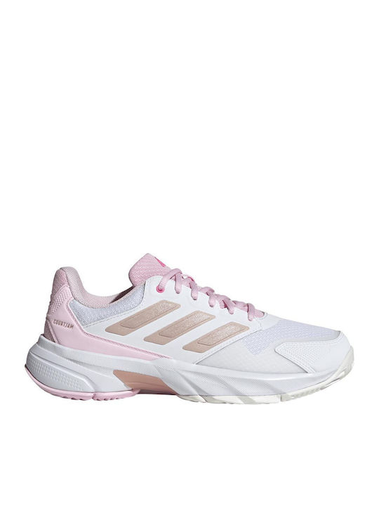 adidas Courtjam Control 3 Ftwr Γυναικεία Παπούτσια Τένις Λευκά