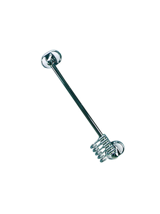 Inter Ceramic Single Wall-Mounted Bathroom Hook Silver