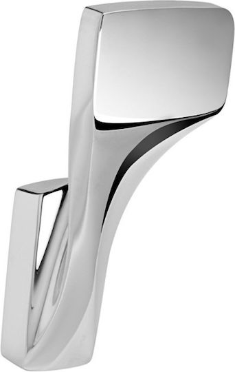 Inter Ceramic Άγκιστρο Μπάνιου Μονό με Βίδες Ασημί