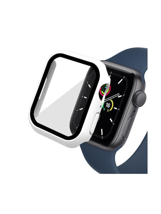 Apple Watch Series 7 8 9 - 41mm Enkay Tragbare Hülle Schutzfolie Weiß