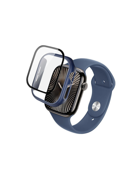Apple Watch Serie 10/46mm Imak Tragbare Hülle Schutzfolie Blau