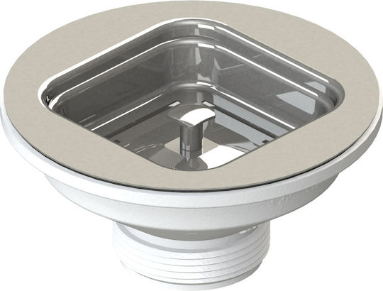 Lb Plast Quadratische Spülbeckenventil 1 1/2" Φ114 Chromer Hebel