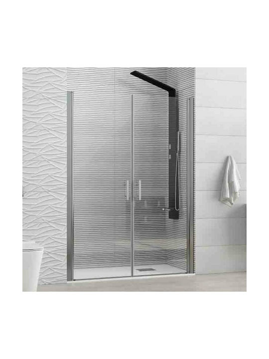 Karag Divider de verandă Duș cu Cu balamale Ușă 140x200cm Sticlă transparentă Chrome