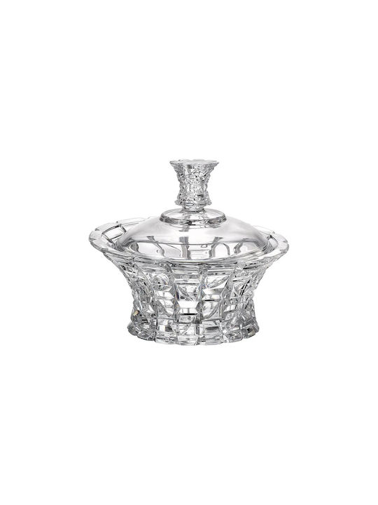 Crystal Bohemia Crystal Sweet Jar with Lid Transparent