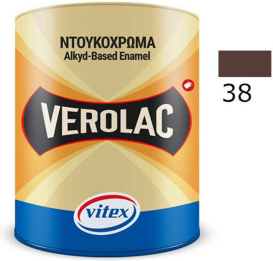 Verolac No 38 Βερνικόχρωμα Διαλύτου Μεταλλικές Ξύλινες Επιφάνειες Βυσσινί Σκούρο 0.375 Lt