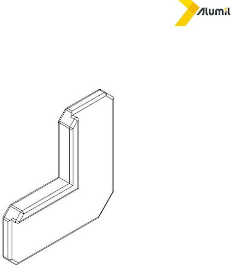Sheet Flat Corner S384 Black Alumil 1800038403
