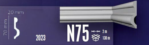 Κορνιζα Πολυστερινης N75 2m Fragmat 40546