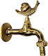 Novara Rubinetterie Decorative Snail Outdoor Faucet Gold Matte 1/2" Rotating 13040 Novara