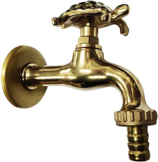 Novara Rubinetterie Decorative Turtle Outdoor Faucet Gold Matte 1/2" Rotating 13254 Novara