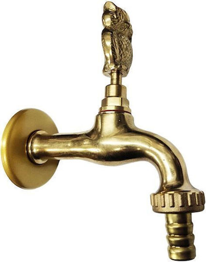 Novara Rubinetterie Decorative Owl Outdoor Faucet Gold Matte 1/2" Rotating 13253 Novara