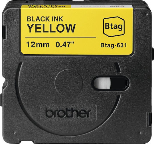 Brother Label Maker Tape 4m x 12mm in Yellow Color
