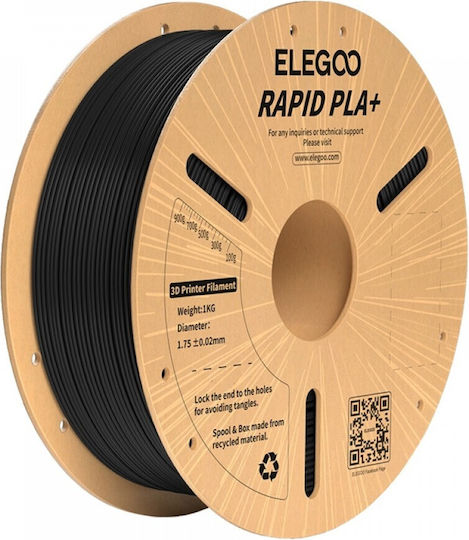 Elegoo PLA+ 3D Printer Filament 1.75mm Μαύρο 1kg