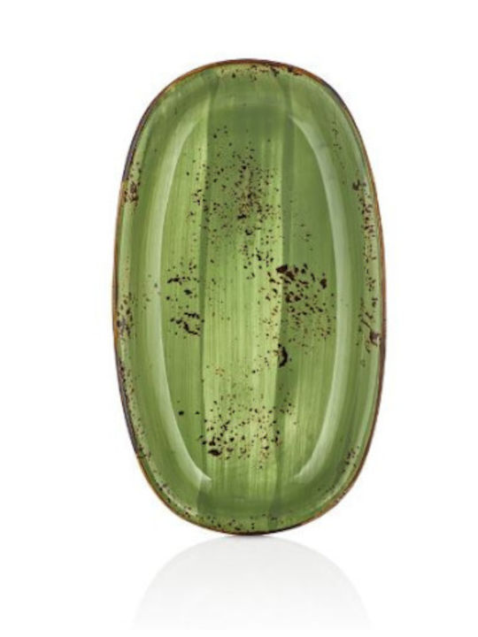 By Bone Serving Platter Oval made of Porcelain Green