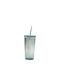 Authentic Σετ Ποτήρια Νερού από Γυαλί με Καλαμάκι 500ml 6τμχ
