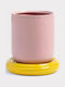 &Klevering Planter Ceramic Pink 21x21x19.5cm.