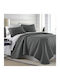 Blanc de Blanc Coverlet Queen Size Microfiber Grey 230x250cm