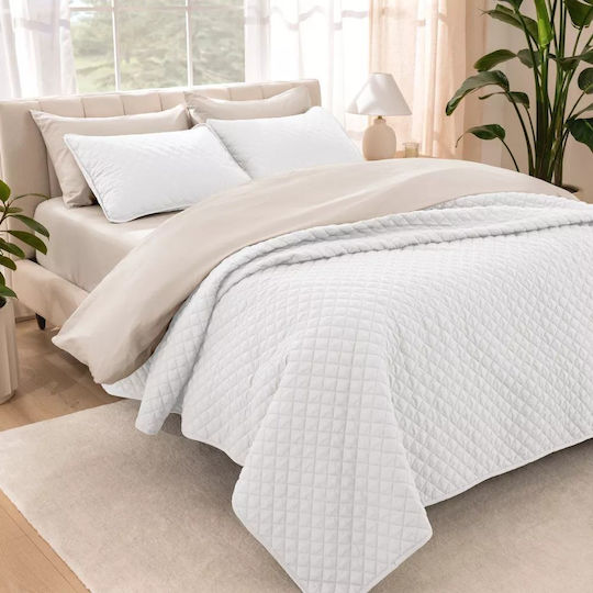 Blanc de Blanc Tagesdecken Super-King Weiß 230x250cm