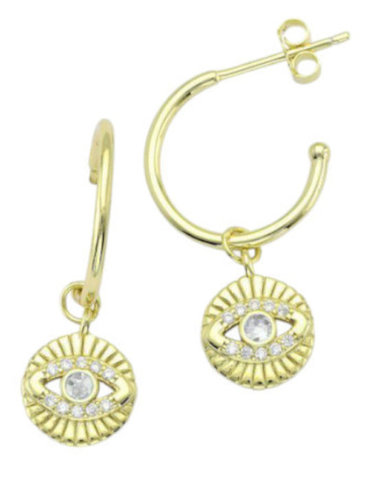 Silver Union Earrings made of Silver Gold Plated with Stones