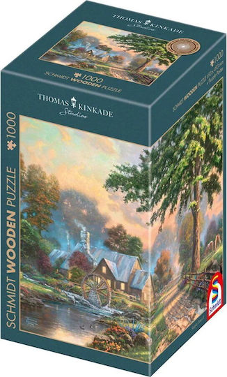 Schmidt Spiele Wooden Puzzle Thomas Kinkade Studios At Old Mill Stream 1000 Pieces