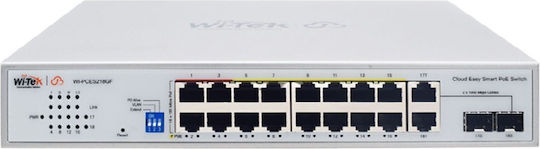 Wi-Tek WI-PCES218GF v2 Unmanaged L2 PoE++ Switch με 16 Θύρες Ethernet και 2 SFP Θύρες