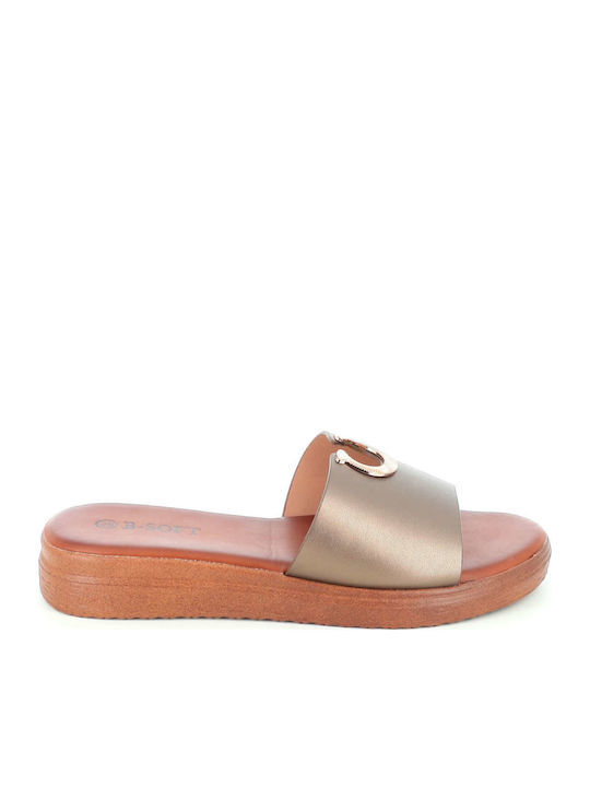 B-Soft Women's Flat Sandals Anatomic in Gold Color