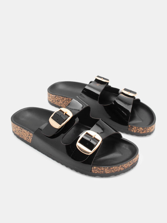 Luigi Γυναικεία Σανδάλια Flatforms Μαύρα