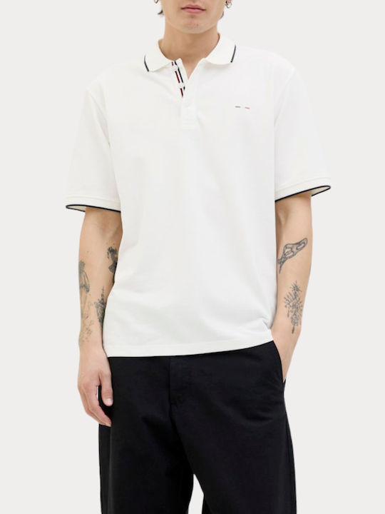 Jack & Jones Polo Kurzarmbluse Cloud Dancer