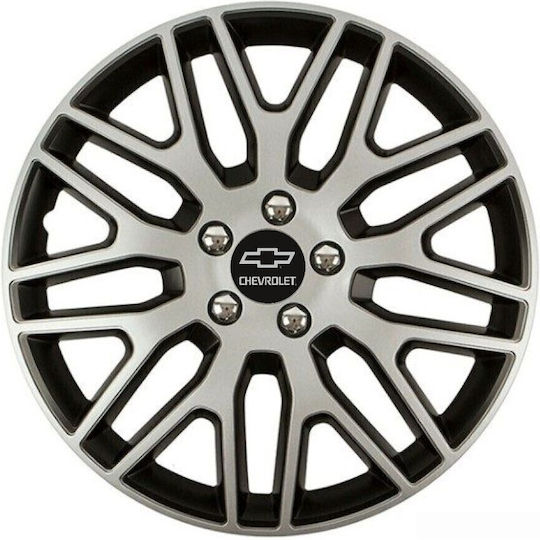 Versaco Car Hubcap Set Dakar Nc with Chevrolet Emblem 15" 4pcs Silver