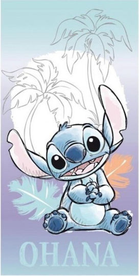 Kids Beach Towel Stitch Ohana Purple Disney 140x70cm
