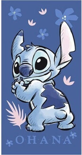 Παιδική Πετσέτα Θαλάσσης Stitch Ohana Μπλε Disney 140x70cm